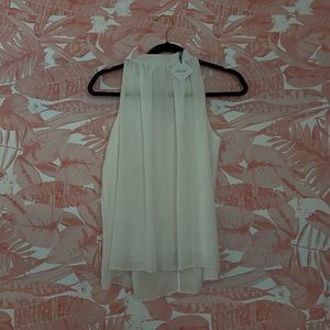 White Sheer Halter Neck Blouse